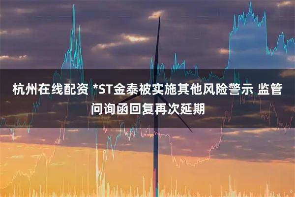 杭州在线配资 *ST金泰被实施其他风险警示 监管问询函回复再次延期